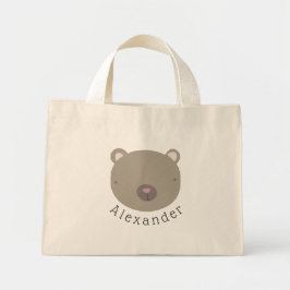 Bolso De Tela Diminuto Nombre del personalizable Oso Cuto
