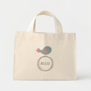 Bolso De Tela Diminuto Nombre personalizado de pájaro