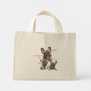 Bolso De Tela Diminuto Nombres de familia de Bulldog Francés personalizad