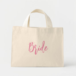 Bolso De Tela Diminuto Novia Rosa Divertida Fuente De Caligrafía Simple 