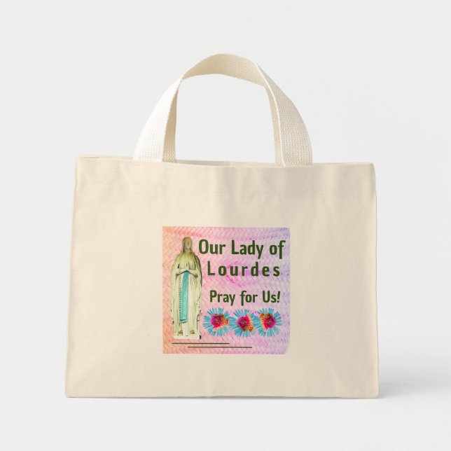 Bolso De Tela Diminuto Nuestra Señora de Lourdes (Frente)