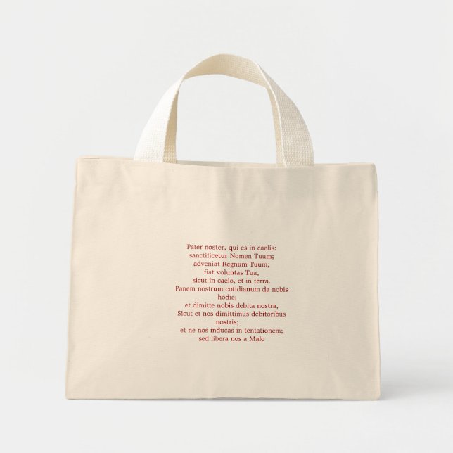 Bolso De Tela Diminuto Nuestro padre en latín (Frente)