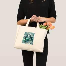 Bolso De Tela Diminuto Océano delfines Verde azulados azul monograma |