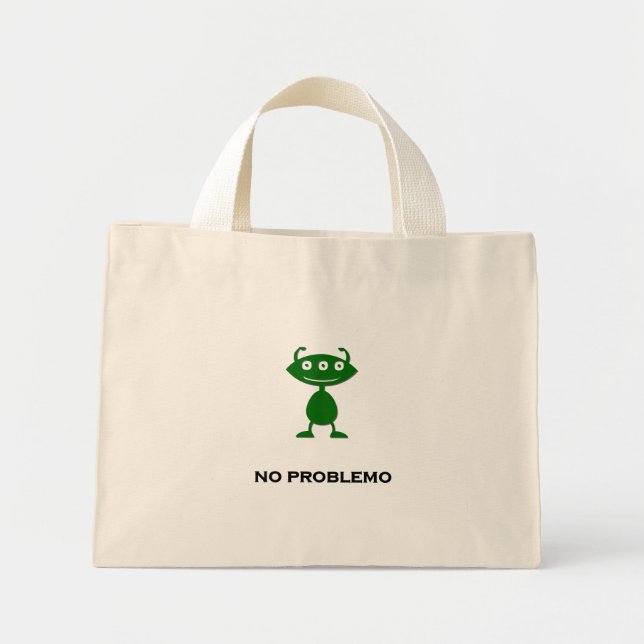 Bolso De Tela Diminuto Ojo triple no hay problema verde (Frente)