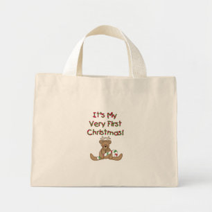 Bolso De Tela Diminuto Oso de peluche Muy primer Navidades camisetas y re