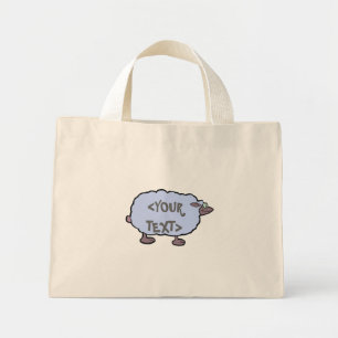 Bolso De Tela Diminuto Oveja azul,<YOUR TEXT>