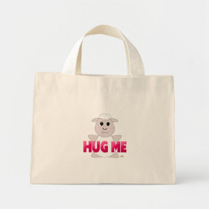 Bolso De Tela Diminuto Oveja Blanca Hugable Pink me abrazó