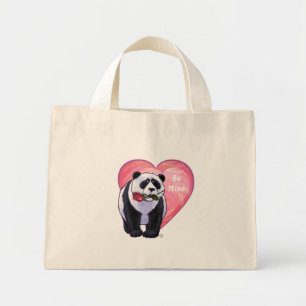 Bolso De Tela Diminuto Panda Bear El día de San Valentín