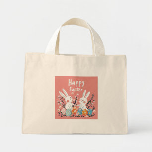 Bolso De Tela Diminuto Pastel Cute Dos Conejitos Ilustracion Tote Bag