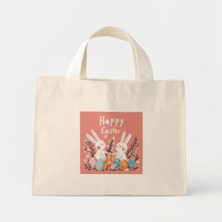 Bolso De Tela Diminuto Pastel Cute Dos Conejitos Ilustracion Tote Bag