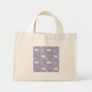 Bolso De Tela Diminuto Patrón de navidades con osos polares y copos de ni