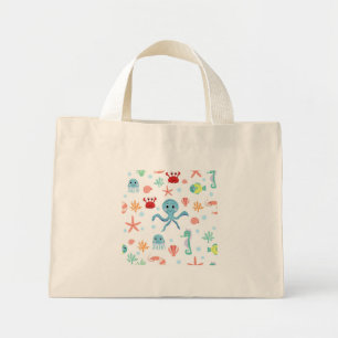 Bolso De Tela Diminuto Patrón del mundo marino