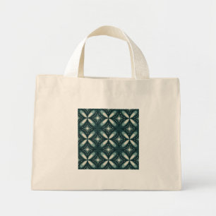 Bolso De Tela Diminuto Patrón geométrico verde retro