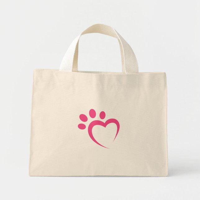 Bolso De Tela Diminuto paw paw love heart icon (Frente)