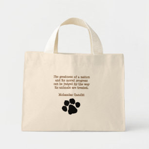 Bolso De Tela Diminuto PawPrintGhandi