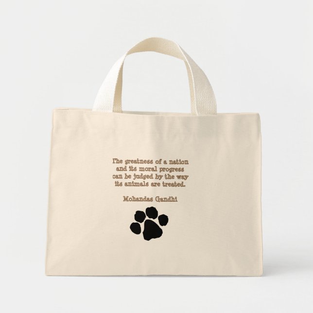 Bolso De Tela Diminuto PawPrintGhandi (Frente)