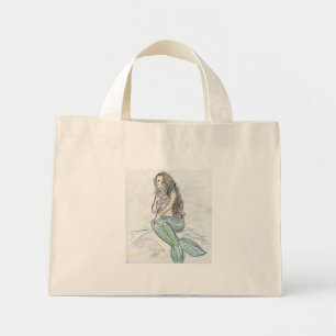 Bolso De Tela Diminuto Pequeña Mermaid Personalizado arte personalizado T