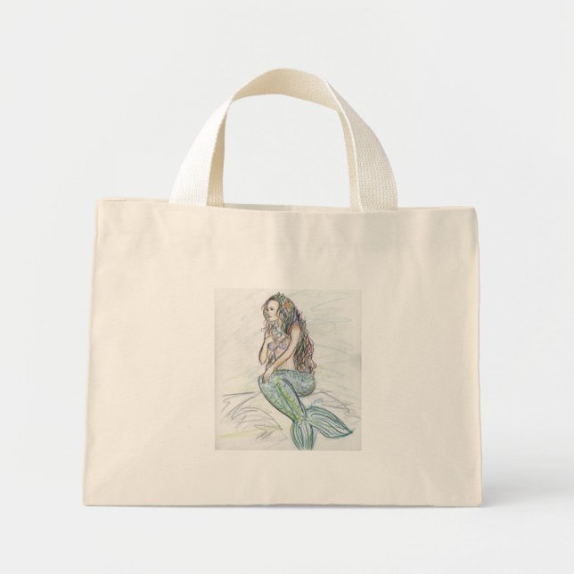 Bolso De Tela Diminuto Pequeña Mermaid Personalizado arte personalizado T (Frente)