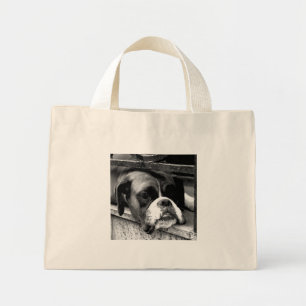 Bolso De Tela Diminuto Perro Boxer En Windowsill ttcnm