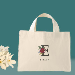 Bolso De Tela Diminuto Personalizable floral moderno monogramado