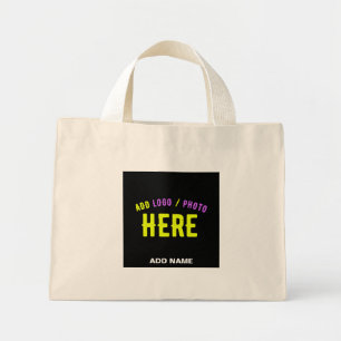BOLSO DE TELA DIMINUTO PERSONALIZABLE MODERNO ESTILO NEGRO VERIFICADO MAR