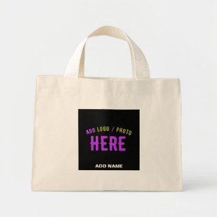 BOLSO DE TELA DIMINUTO PERSONALIZABLE MODERNO ESTILO NEGRO VERIFICADO MAR