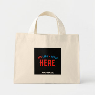 BOLSO DE TELA DIMINUTO PERSONALIZABLE MODERNO ESTILO NEGRO VERIFICADO MAR