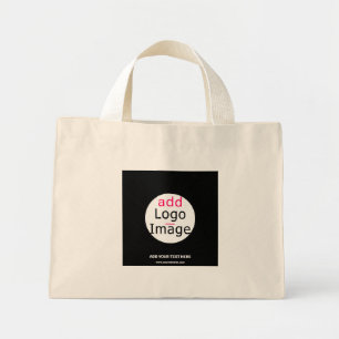Bolso De Tela Diminuto Personalizable profesional Marca comercial Negro