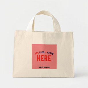 BOLSO DE TELA DIMINUTO PERSONALIZADO MODERNO ELEGANTE BROWN SALMON PINK B