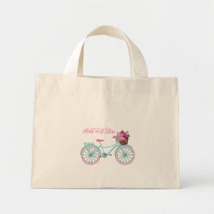 Bolso De Tela Diminuto Personalizar de flores en bicicleta acuática y vin
