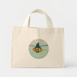 Bolso De Tela Diminuto Pez dorado con aleta de tiburón