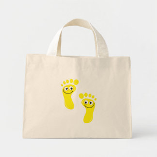 Bolso De Tela Diminuto Pies amarillos felices