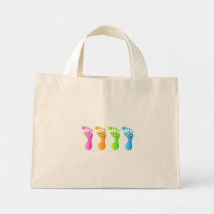 Bolso De Tela Diminuto Pies felices