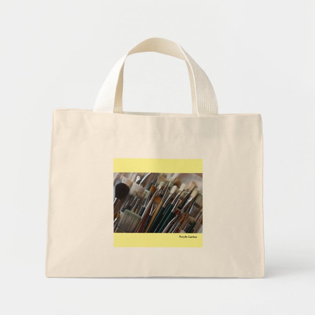Bolso De Tela Diminuto Pinceles de pintura (Frente)
