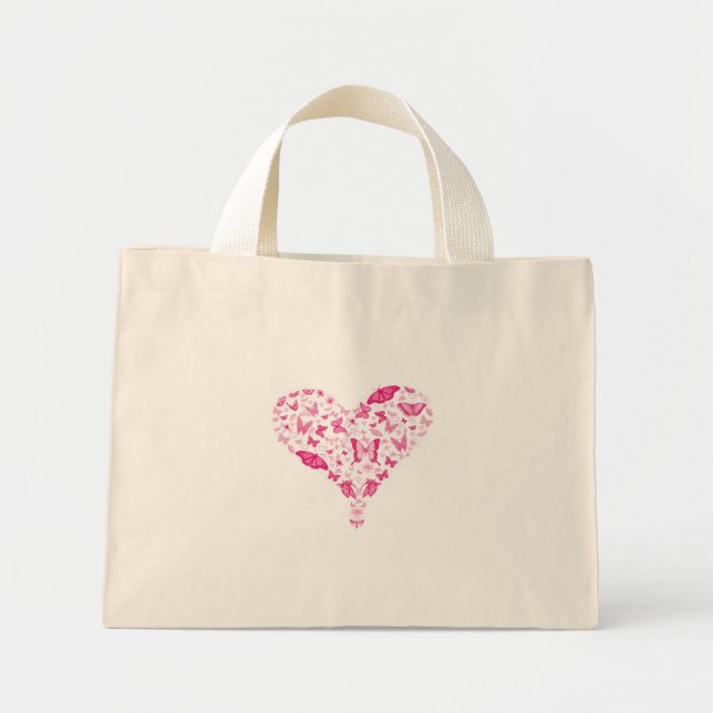 Bolso De Tela Diminuto pink heart (Frente)
