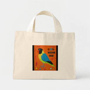 Bolso De Tela Diminuto Pintura perfecta de pájaro paro