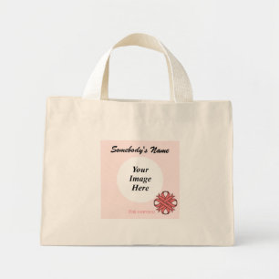 Bolso De Tela Diminuto Plantilla de Cinta de Lazo Rosa por Kenneth Yoncic