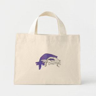 Bolso De Tela Diminuto Púrpura De Silhouette Mano