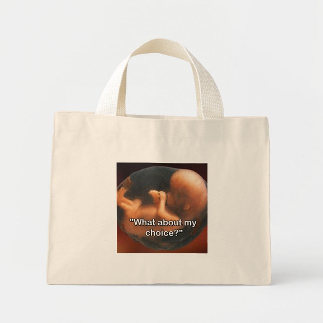 Bolso De Tela Diminuto "¿Qué hay de mi elección?" (Frente)
