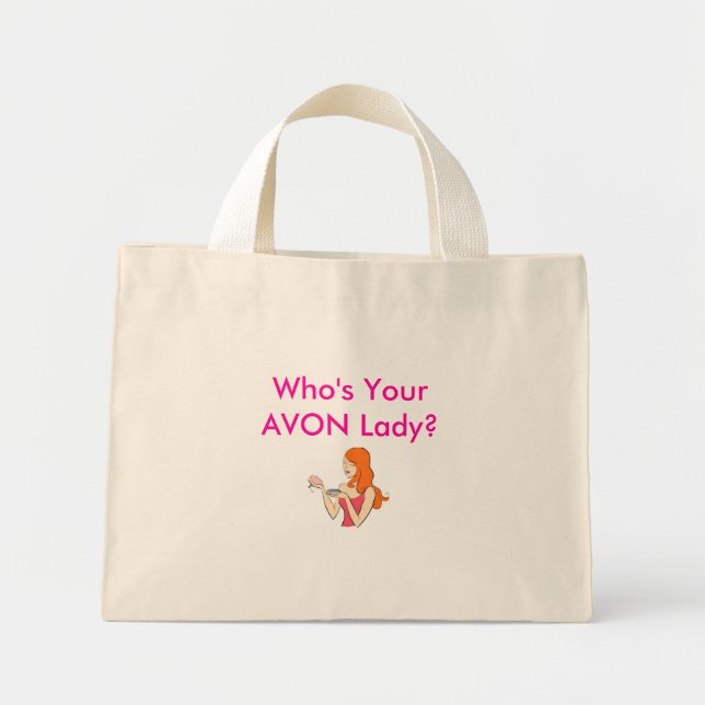 Bolso De Tela Diminuto ¿Quién es tu dama AVON?Bolso (Frente)