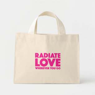 Bolso De Tela Diminuto Radiar amor a dondequiera que vayas cita Inspirado