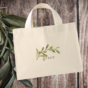 Bolso De Tela Diminuto Rama de olivo moderna minimalista sencilla y moder