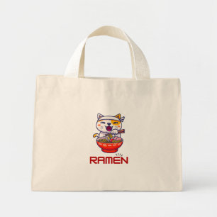 Bolso De Tela Diminuto Ramen Cat Kawaii Anime Cat Ramen Lover Kawaii