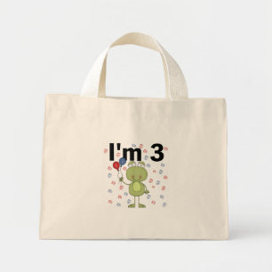 Bolso De Tela Diminuto Rana con globos Tercer cumpleaños