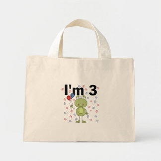Bolso De Tela Diminuto Rana con globos Tercer cumpleaños