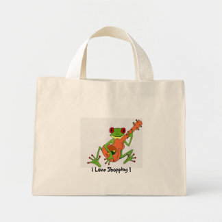 Bolso De Tela Diminuto rana, ¡me encantan las compras!