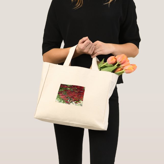 Bolso De Tela Diminuto Red Umbrellas in the Sky - Asian Tote Bag (Anverso (producto))