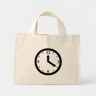 Bolso De Tela Diminuto Reloj negro