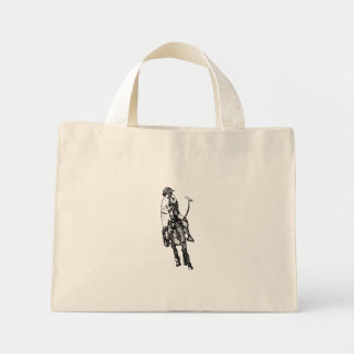 Bolso De Tela Diminuto Reproductor de polo de dibujo de línea blanca y ne
