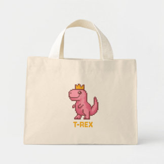Bolso De Tela Diminuto Rey Dinosaurio Lindo - Trex